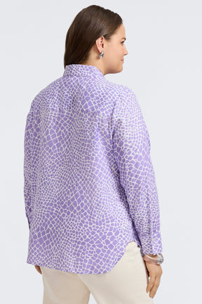 Meghan Plus Linen Giraffe Long Sleeve Shirt