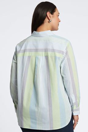 Boyfriend Plus Seersucker Stripe Tunic