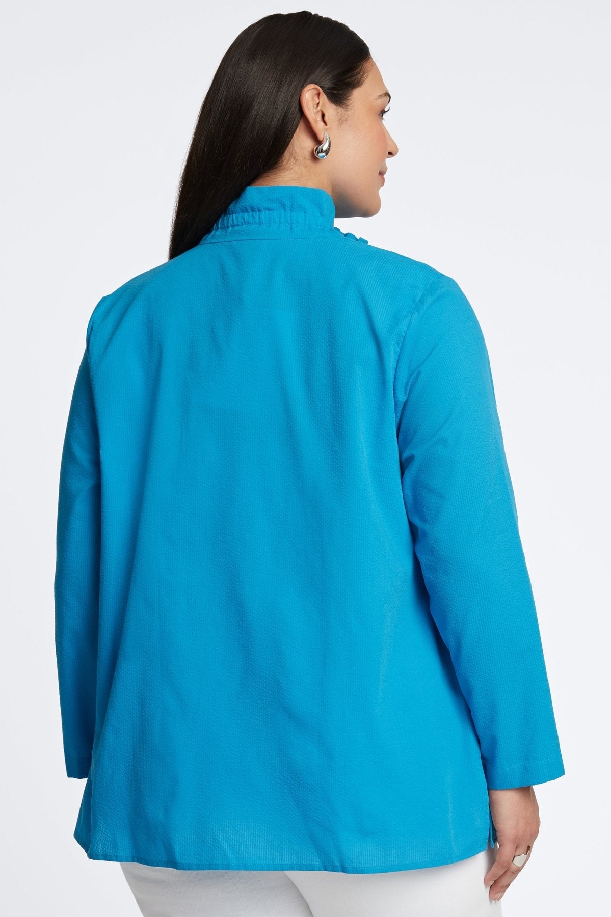 Carolina Plus Seersucker Long Sleeve Shirt Jacket