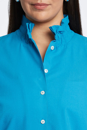 Carolina Plus Seersucker Long Sleeve Shirt Jacket