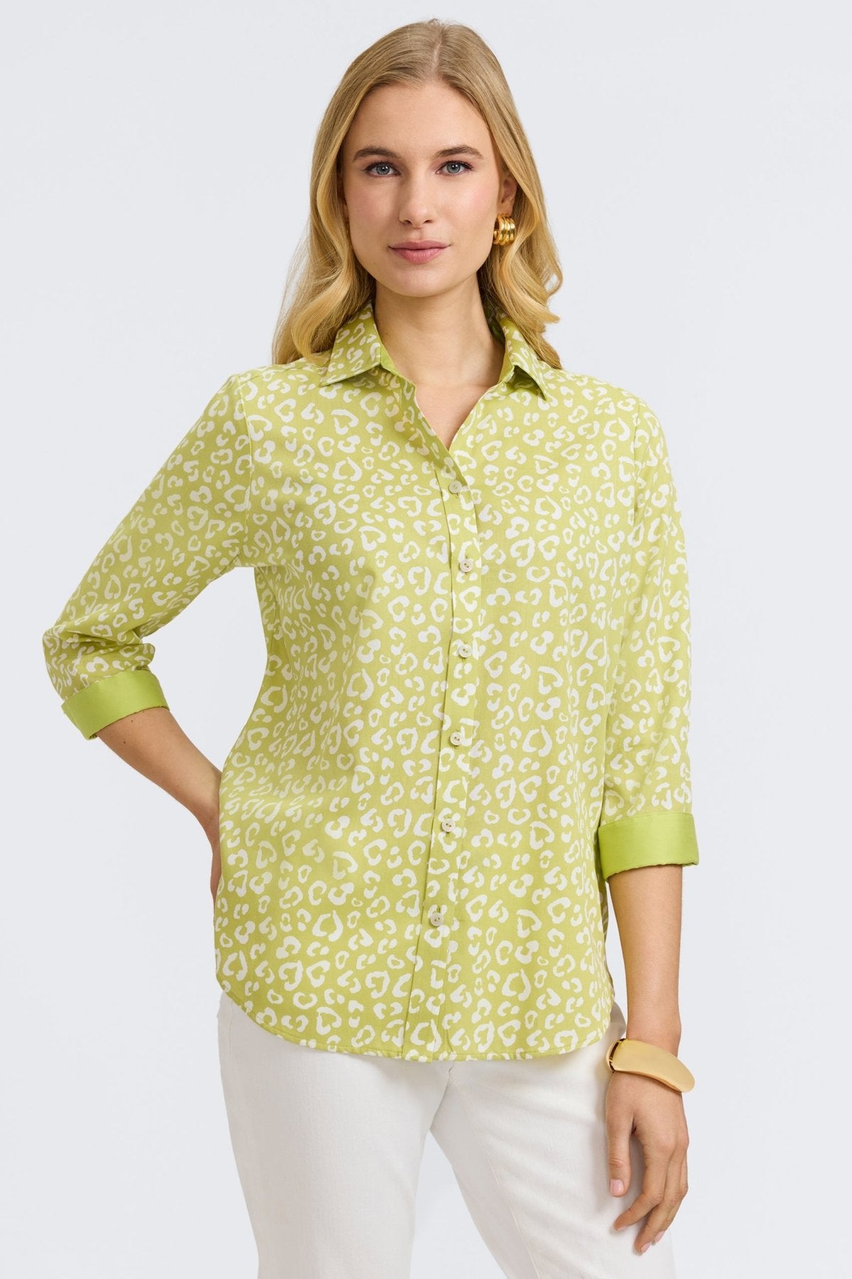 Margie Tonal Cheetah 3/4 Sleeve Shirt