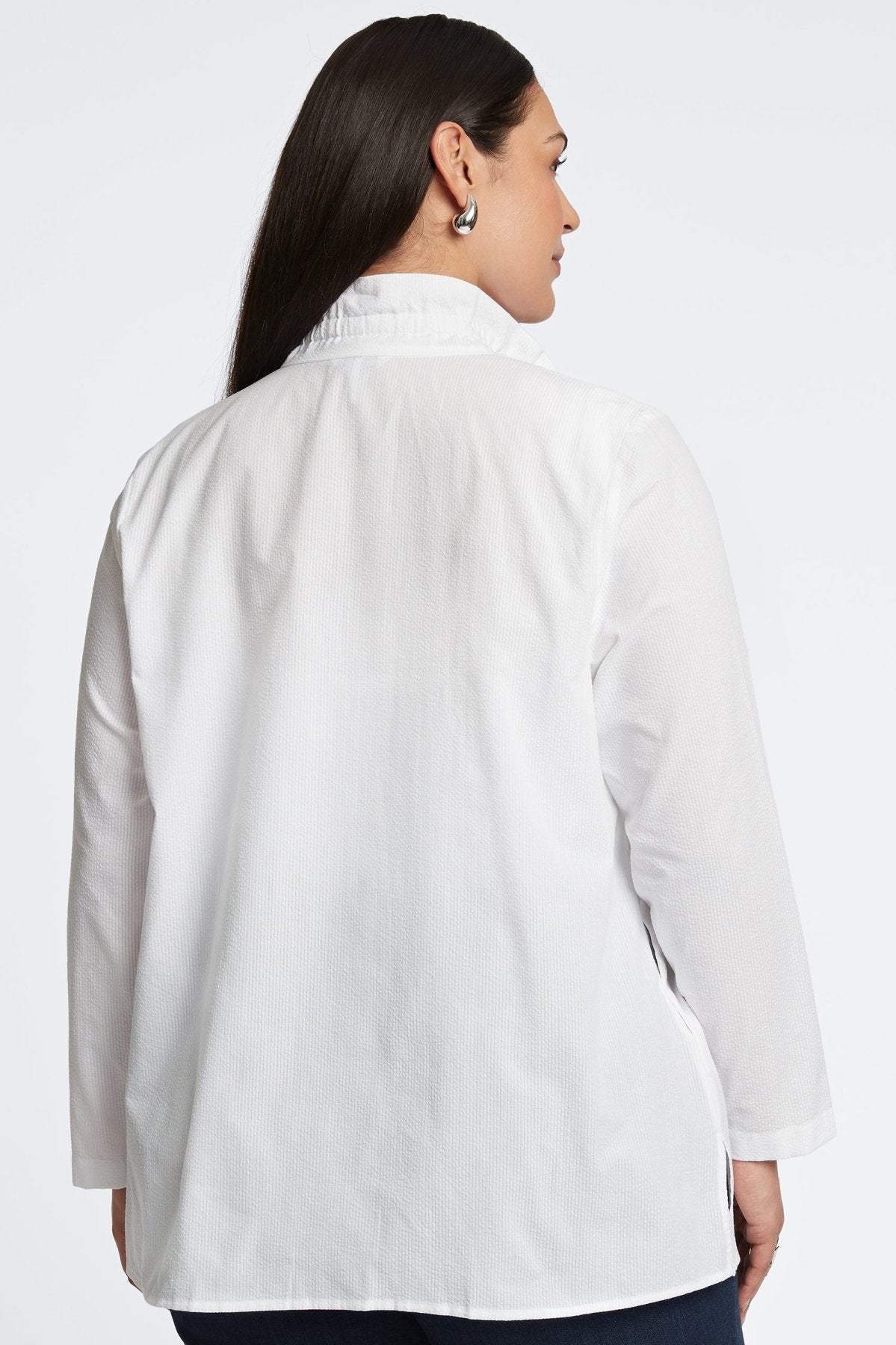 Carolina Plus Seersucker Long Sleeve Shirt Jacket