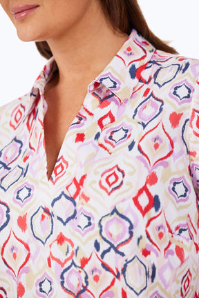 Emma Plus Non-Iron Summer Ikat Shirt