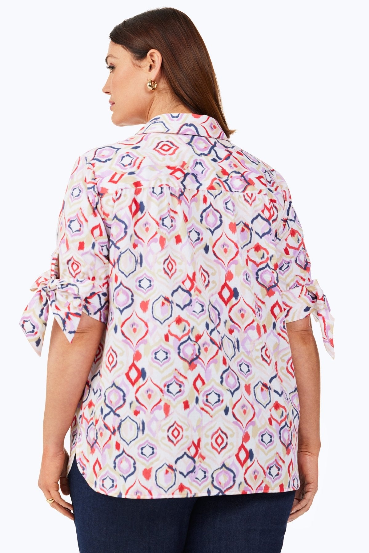 Emma Plus Non-Iron Summer Ikat Shirt