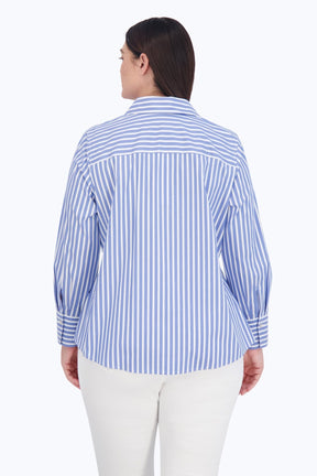 Mary Plus Stretch No Iron Stripe Shirt