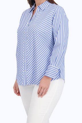 Mary Plus Stretch No Iron Stripe Shirt