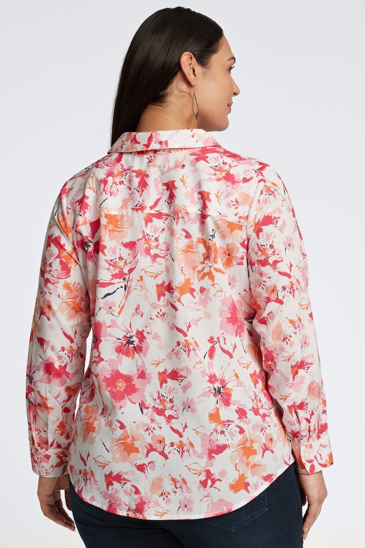 Mary Plus No Iron Watercolor Floral Shirt