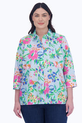 Kelly Plus No Iron Painterly Floral Shirt