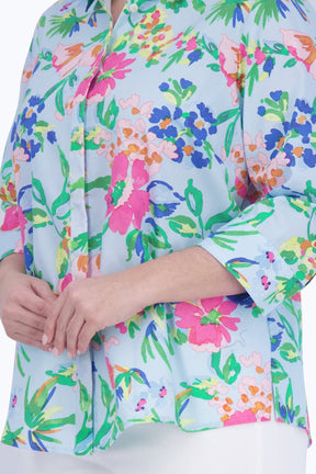 Luna Plus No Iron Painterly Floral Shirt