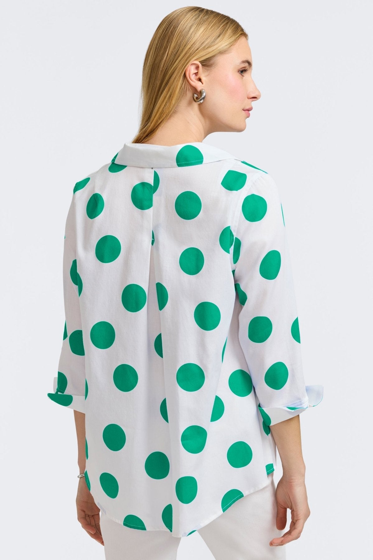 Agnes Springtime Dot 3/4 Sleeve Popover Shirt