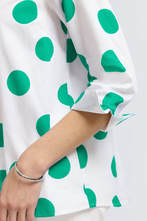 Agnes Springtime Dot 3/4 Sleeve Popover Shirt