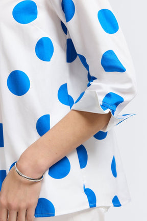 Agnes Springtime Dot 3/4 Sleeve Popover Shirt