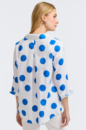 Agnes Springtime Dot 3/4 Sleeve Popover Shirt