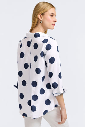 Agnes Springtime Dot 3/4 Sleeve Popover Shirt