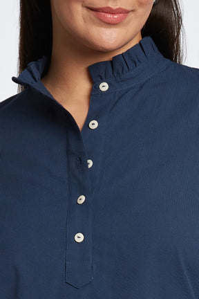 Mia Plus Seersucker Popover Shirt