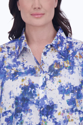 Meghan Plus No Iron Abstract Floral Shirt