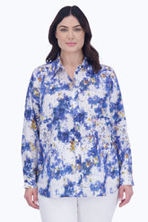 Meghan Plus No Iron Abstract Floral Shirt