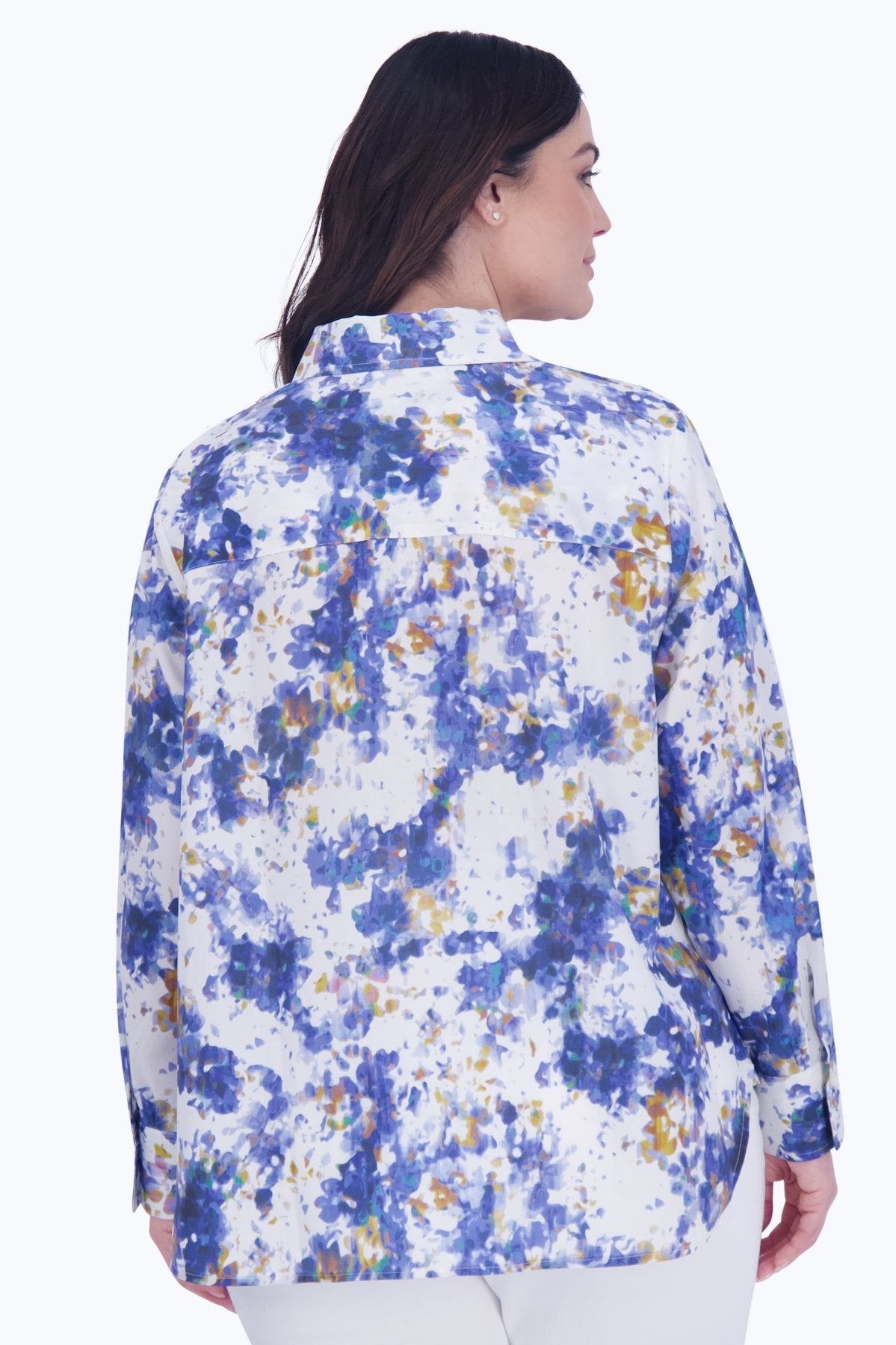 Meghan Plus No Iron Abstract Floral Shirt