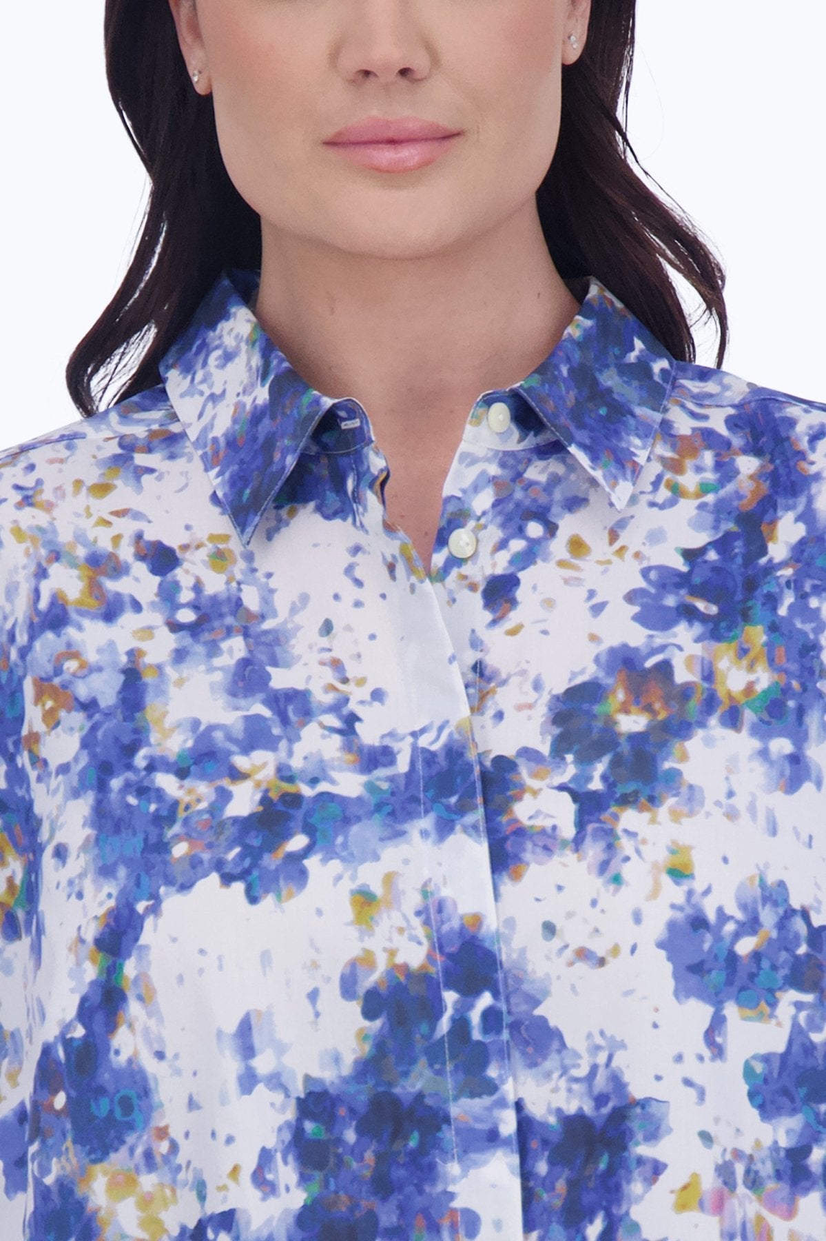 Olivia Plus No Iron Abstract Floral Shirt