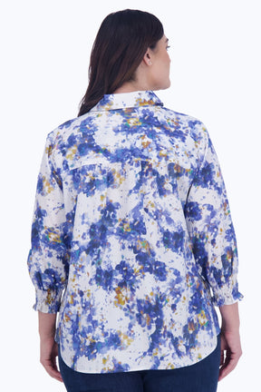 Olivia Plus No Iron Abstract Floral Shirt