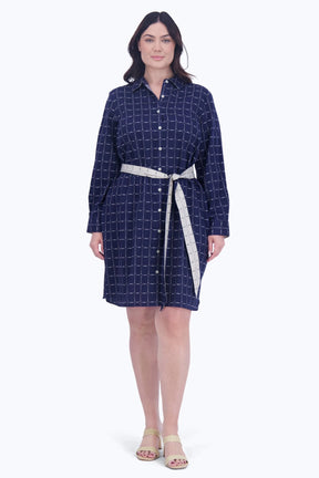 Rocca Plus No Iron Dotted Plaid Dress