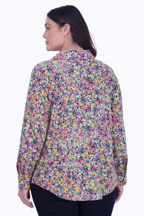 Mary Plus No Iron Ditsy Floral Shirt