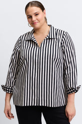 Agnes Plus No Iron Stripe & Gingham Shirt