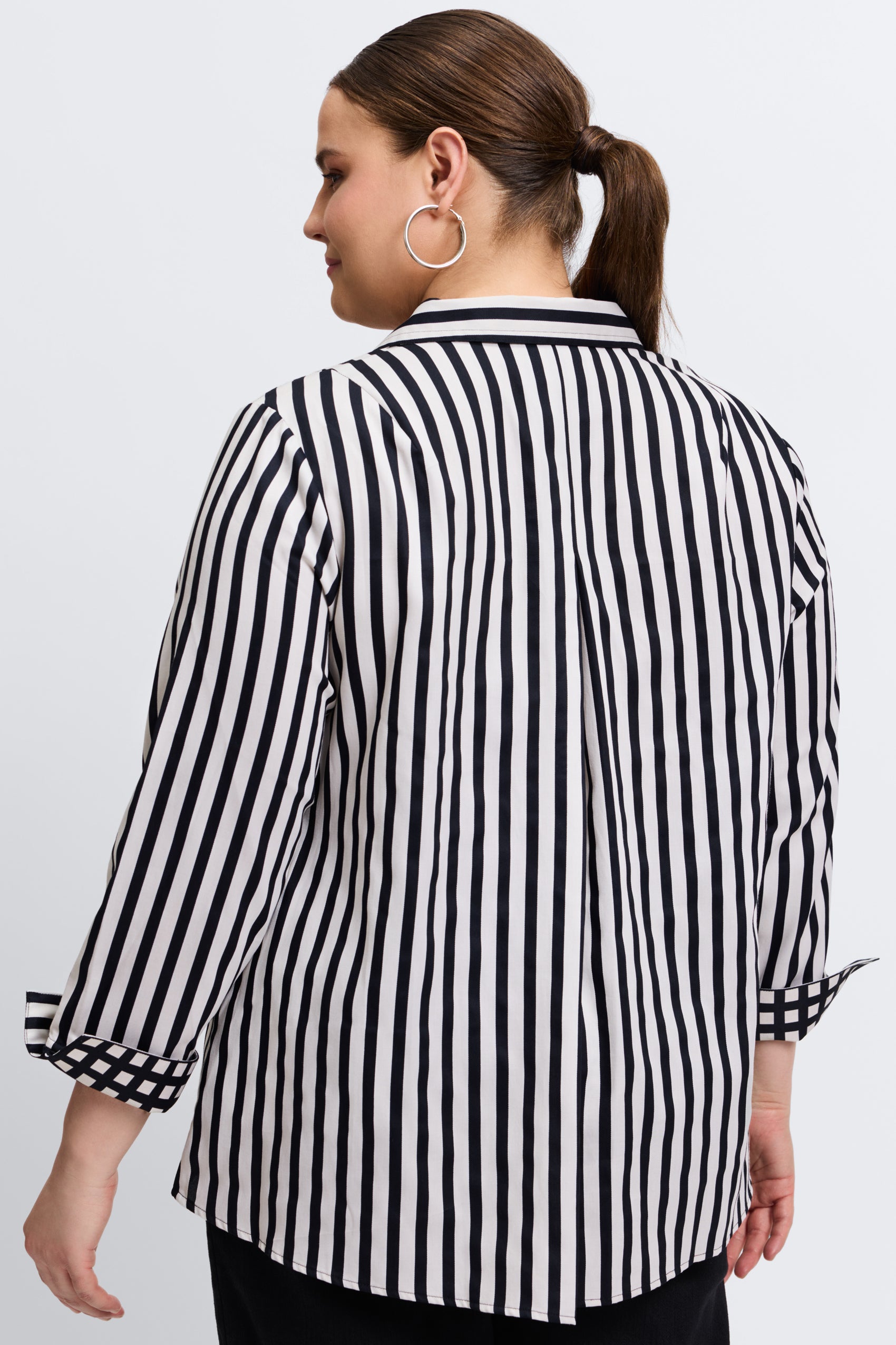 Agnes Plus No Iron Stripe & Gingham Shirt