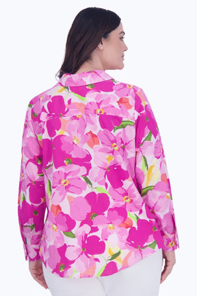 Mary Plus No Iron Large Floral Shirt