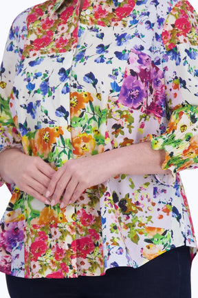 Olivia Plus No Iron Floral Patchwork Shirt