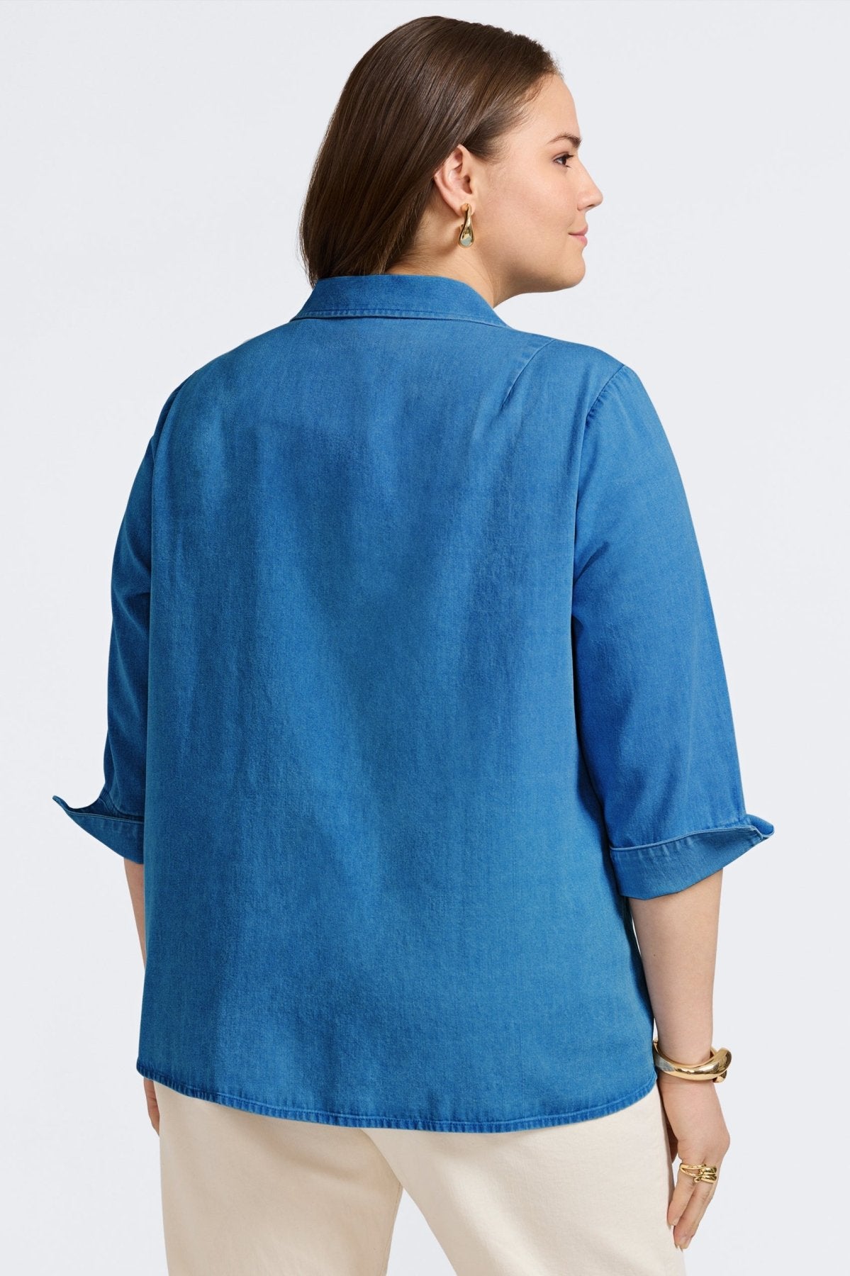 Agnes Plus Tencel® Denim 3/4 Sleeve Shirt