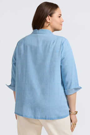 Agnes Plus Tencel® Denim 3/4 Sleeve Shirt