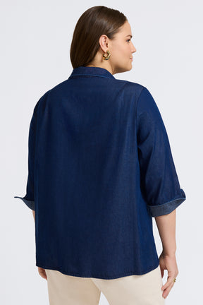 Agnes Plus Tencel® Denim 3/4 Sleeve Shirt