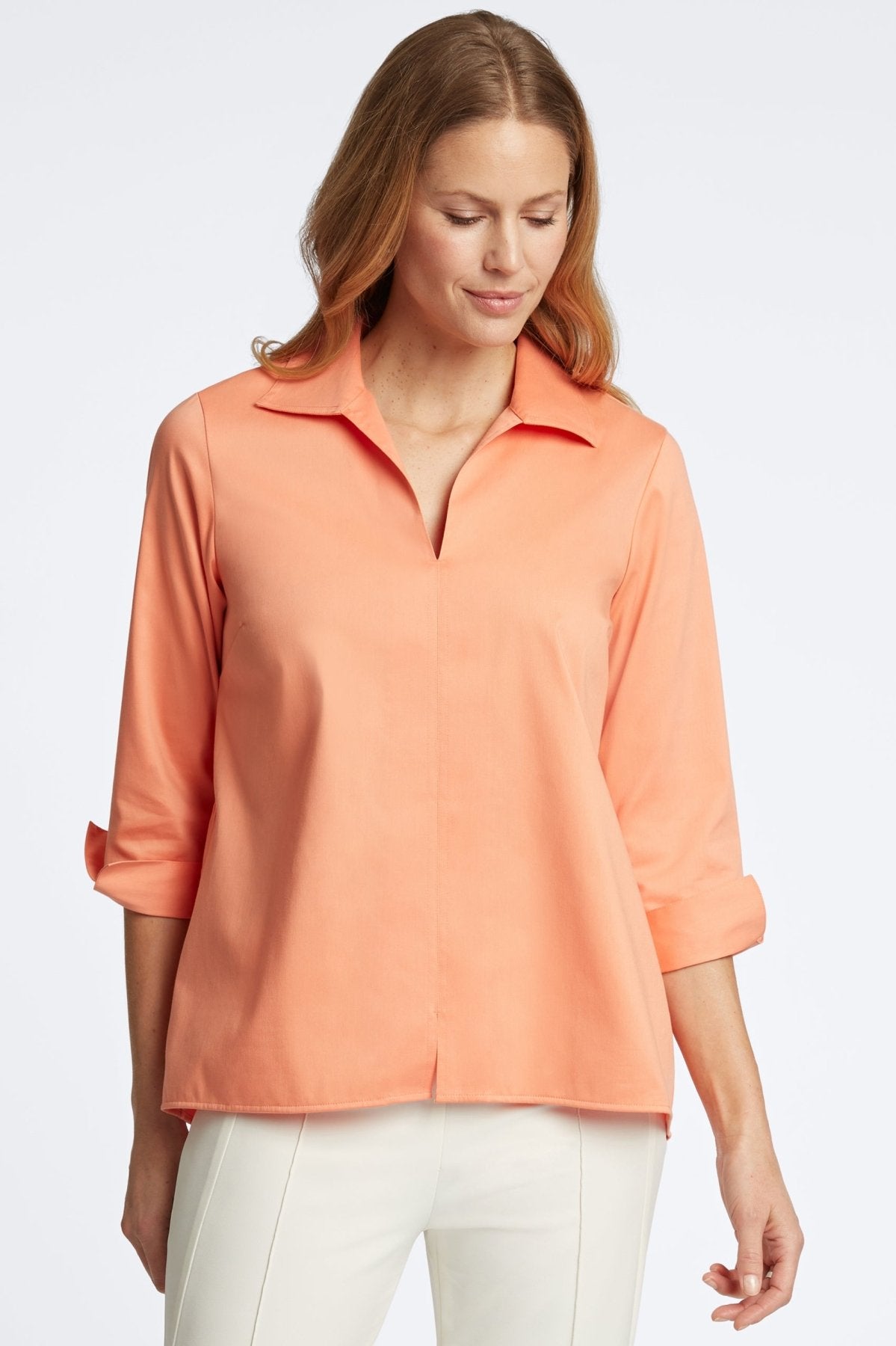 Agnes No Iron Stretch Sateen Shirt