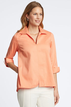 Agnes No Iron Stretch Sateen Shirt